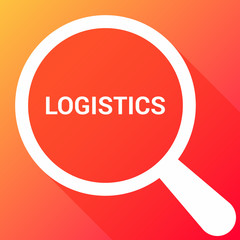 Finance Concept: Magnifying Optical Glass With Words Logistics