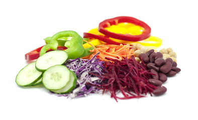 Mixed salad of raw vegetables