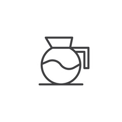 Water jar outline icon. linear style sign for mobile concept and web design. Water pitcher simple line vector icon. Tea pot Symbol, logo illustration. Pixel perfect vector graphics