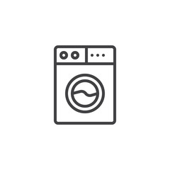 Washing machine outline icon. linear style sign for mobile concept and web design. washer simple line vector icon. Laundry symbol, logo illustration. Pixel perfect vector graphics
