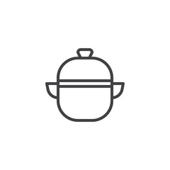 Saucepan outline icon. linear style sign for mobile concept and web design. Pot simple line vector icon. Symbol, logo illustration. Pixel perfect vector graphics