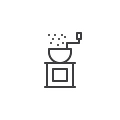 Pepper grinder outline icon. linear style sign for mobile concept and web design. Coffee mill line vector icon. Symbol, logo illustration. Pixel perfect vector graphics