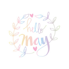Hello May Hand Lettering Inscription