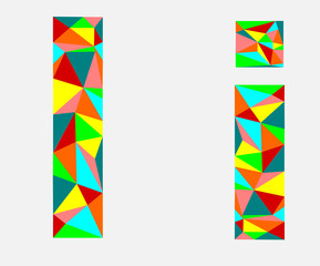  Letter I ,low poly alphabet,geometric style.Abstract vector.