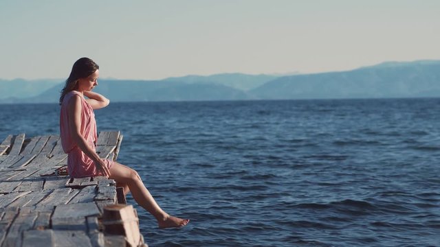 Young girl on the pier