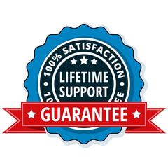 Lifetime Support guarantee label illustration