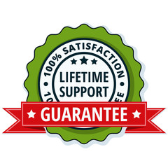 Lifetime Support guarantee label illustration