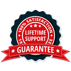 Obraz premium Lifetime Support guarantee label illustration
