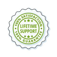 Lifetime Support guarantee label illustration