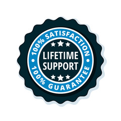 Lifetime Support guarantee label illustration