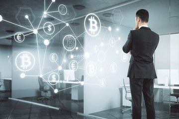 Trade, cryptocurrency and hud concept
