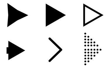 set black arrow icons on white background. black arrow sign. flat style. arrow icons symbol.