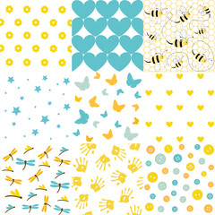 baby shower set of seamless backgrounds