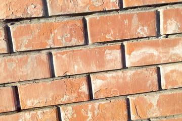 Fototapeta premium Brick red wall obliquely