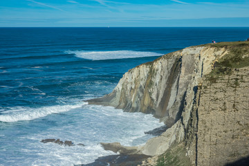 Fototapeta na wymiar Detail of the coast cliffs in Getxo