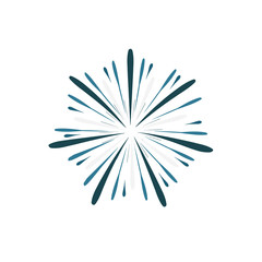 Obraz premium Fireworks display celebration icon in flat design