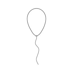 Balloon icon in black flat outline design