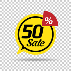 Special offer sale red tag. This is the concept of the price list for discounts, of an advertising campaign, advertising marketing sales, a 50% off discount, a unique offer. Vector illustration.	
