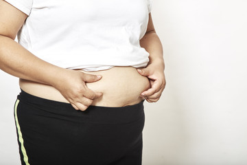  Asian fat Woman measuring