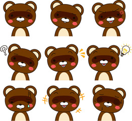 Raccoon dog expression set