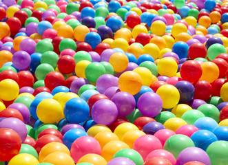 Colorful plastic balls  background