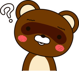 Raccoon dog expression Doubt