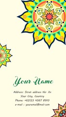 name card or business card with mandala ornament