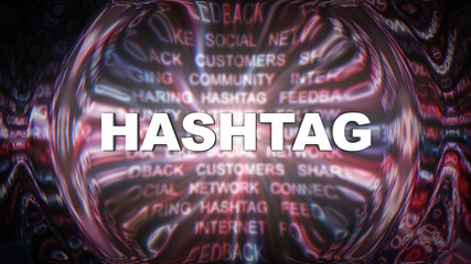 HASHTAG Word and Internet Keywords, Computer Graphics, Background
