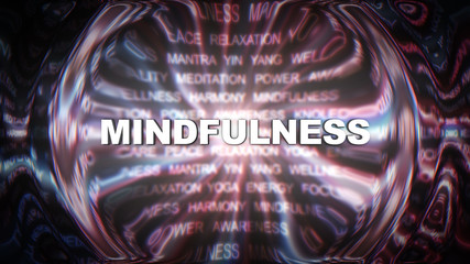 MINDFULNESS Word and Keywords, Computer Graphics, Background
