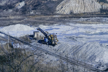 Clay quarry is warm in winter