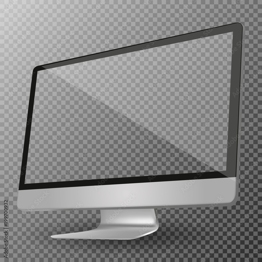 Poster Computer display with blank screen isolated on a transparent background