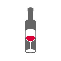 vector illustration: wine bottle silhuette on the white background