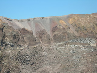 Vesuvius, colorful rocks inside the crater, Italy