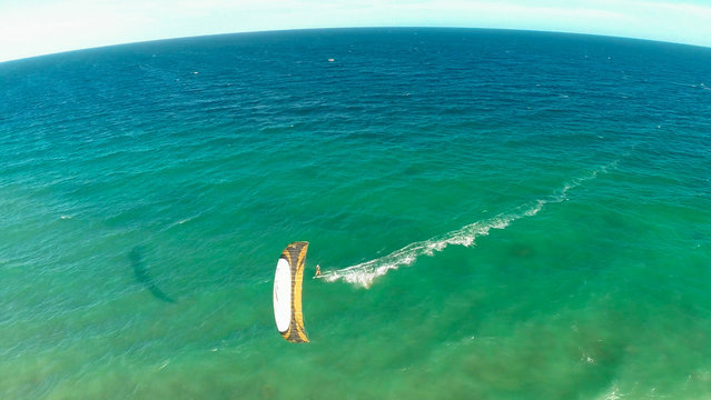 Kitesurfing on the coast of the Philippines. Aerial views 2.
