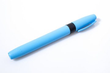 Chancellery colored highlighter in a white background