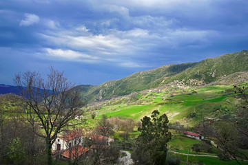 Fototapeta na wymiar landscape in the area of Pietrapertosa, Basilicata, Italy