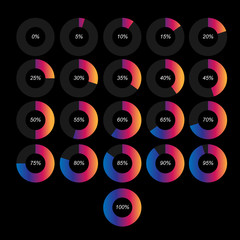 Collection of circle loading pie chart 
