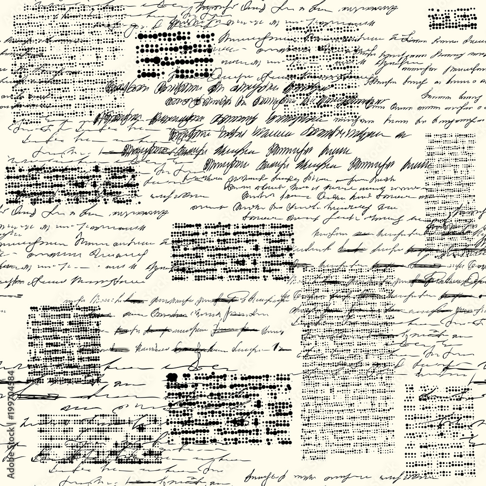 Poster seamless background pattern. imitation of a abstract vintage lettering. unreadable text.