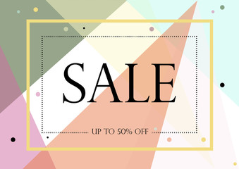 sale with colored background