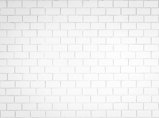 Fototapeta premium Brick wall texture pattern background in natural light white grey