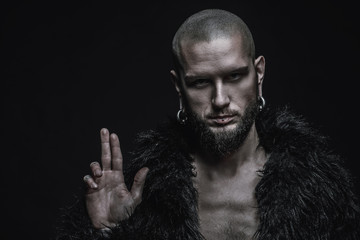 portrait of brutal man