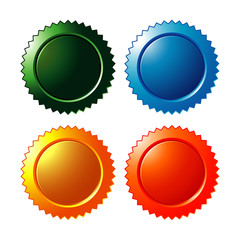 colorful blank star burst stickers vector icon