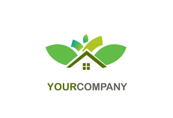 House logo  green design