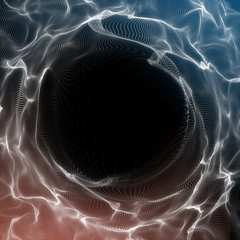 Futuristic Background. Lightning vortex background. 3D render illustrator. Abstract Tunnel. Futuristic Style. Turning Tube. Perspective Backdrop. Frame with space for text.