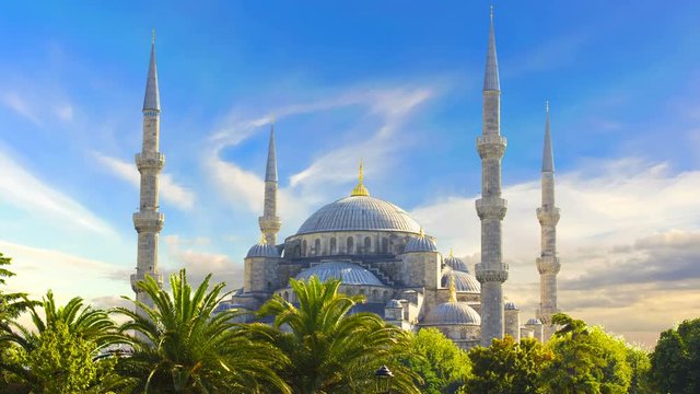 Cinemagraph - Sultan Ahmed Mosque (Blue Mosque), Istanbul, Turkey.   4k high quality footage.