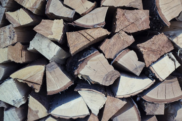 Fototapeta premium Neatly folded firewood.