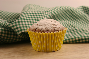 Chocolate muffin closeup