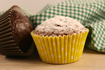 Chocolate muffin closeup