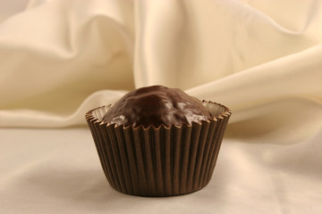 Chocolate muffin closeup