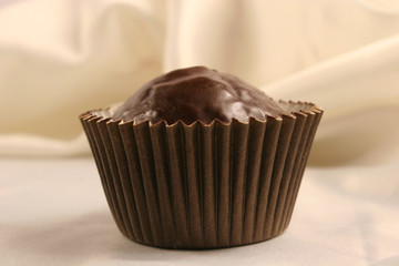 Chocolate muffin closeup